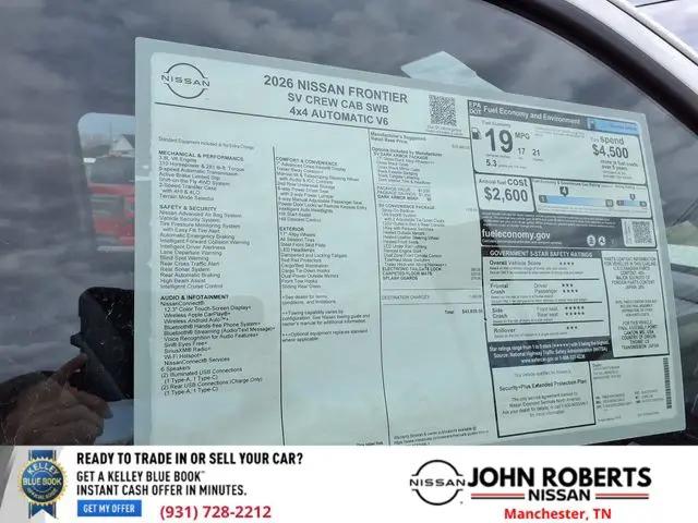 2026 Nissan Frontier Crew Cab SV 4x4