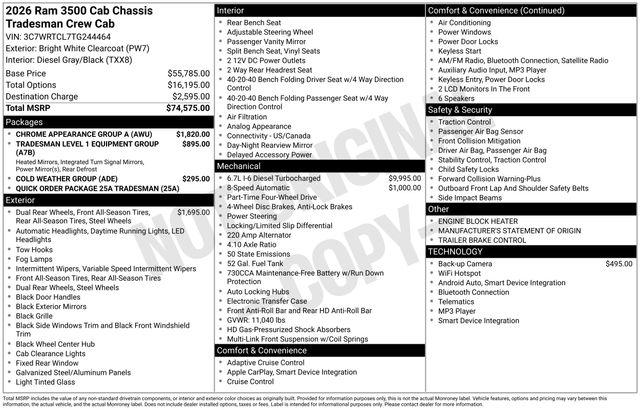 2026 Ram 3500 Tradesman/Big Horn
