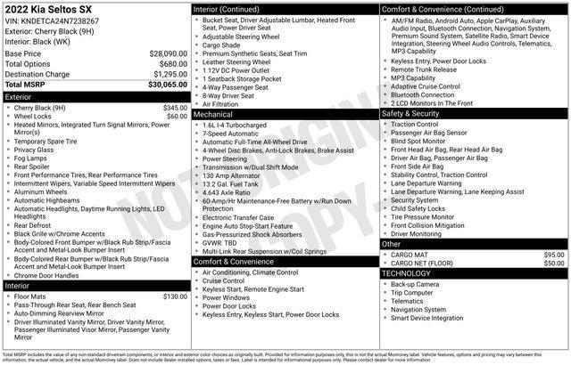 2022 Kia Seltos SX Turbo 2022 Kia Seltos SX Turbo