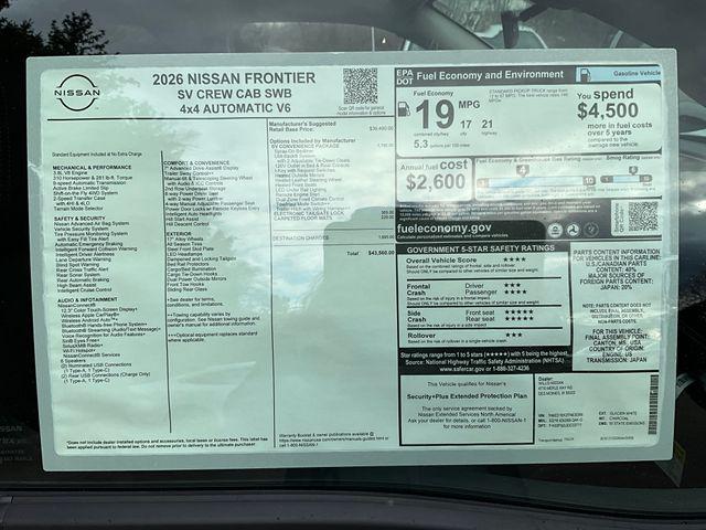 2026 Nissan Frontier Crew Cab SV 4x4