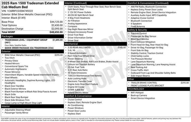 2025 RAM 1500 Tradesman Quad Cab 4x4 64 Box