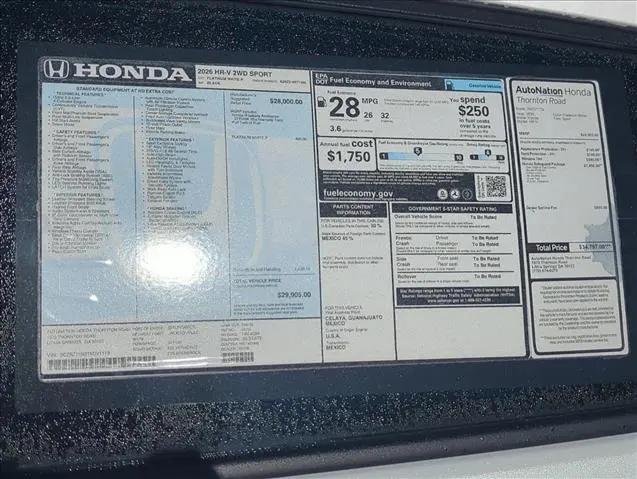 2026 Honda HR-V 2WD Sport