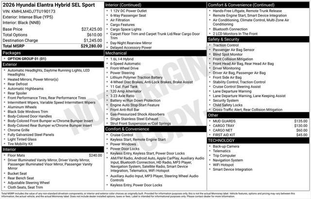 2026 Hyundai Elantra Hybrid SEL Sport