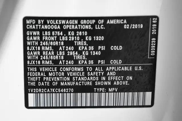 2019 Volkswagen Atlas 3.6L V6 SE