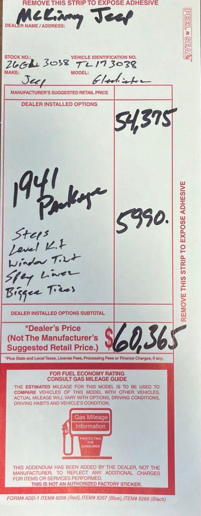 2026 Jeep Gladiator GLADIATOR WILLYS 41 4X4