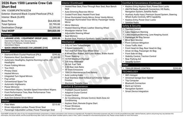 2026 RAM 1500 Laramie Crew Cab 4x4 57 Box