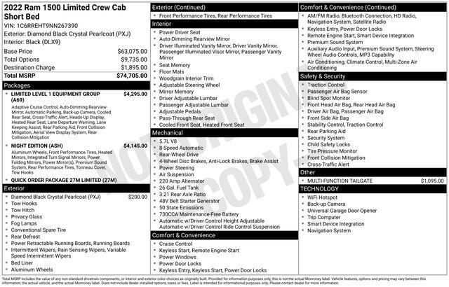 2022 RAM 1500 Limited Crew Cab 4x2 57 Box