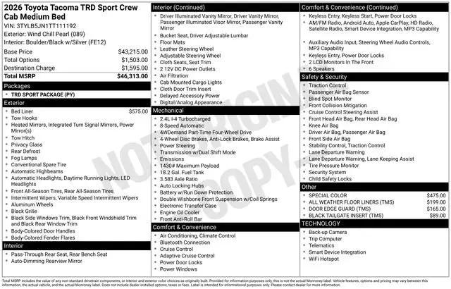 2026 Toyota Tacoma TRD Sport