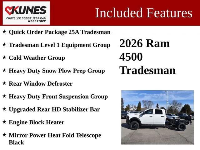 2026 RAM Ram 4500 Chassis Cab RAM 4500 TRADESMAN CHASSIS CREW CAB 4X4 60 CA
