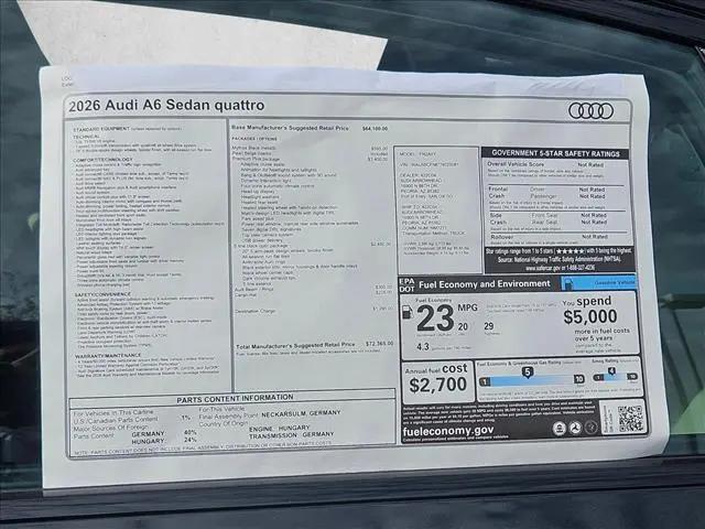 2026 Audi A6 Premium Plus quattro S tronic