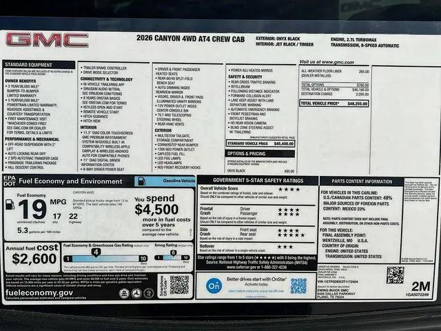 2026 GMC Canyon AT4, 4WD