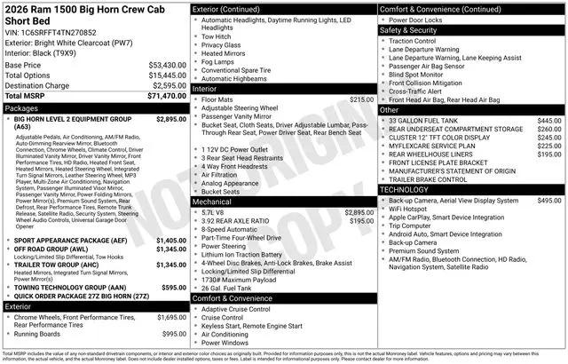 2026 Ram 1500 Big Horn Crew Cab 4x4 57 Box