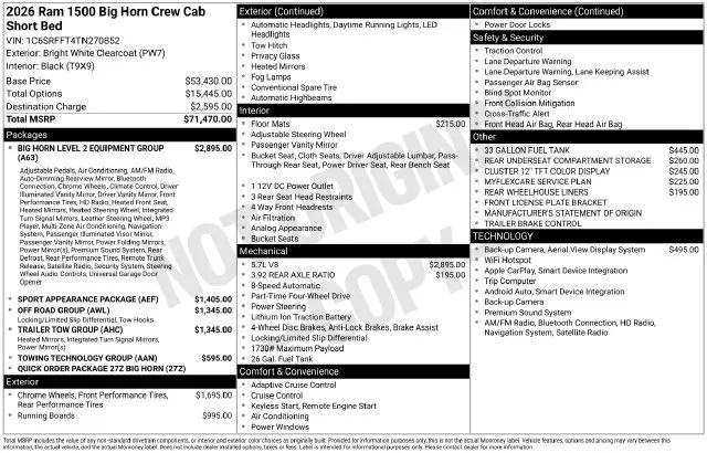2026 Ram 1500 Big Horn Crew Cab 4x4 57 Box