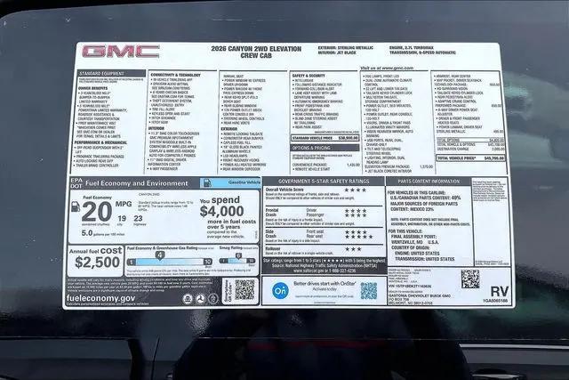 2026 GMC Canyon Elevation, RWD