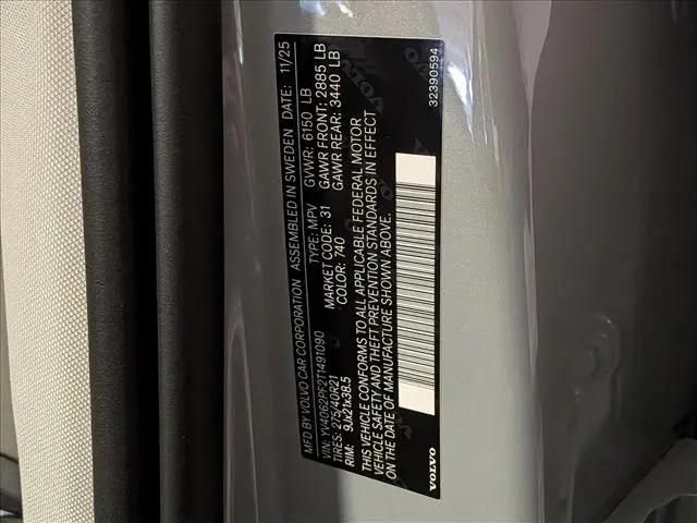 2026 Volvo XC90 Ultra, B6 AWD Gas (mild hybrid), Gasoline, Bright, 7 Seats