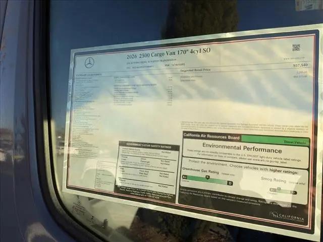 2026 Mercedes-Benz Sprinter 2500 High Roof 4-Cyl Diesel