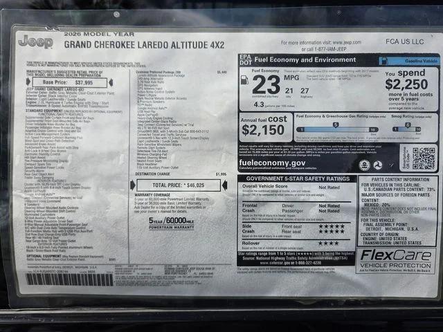 2026 Jeep Grand Cherokee GRAND CHEROKEE LAREDO ALTITUDE 4X2
