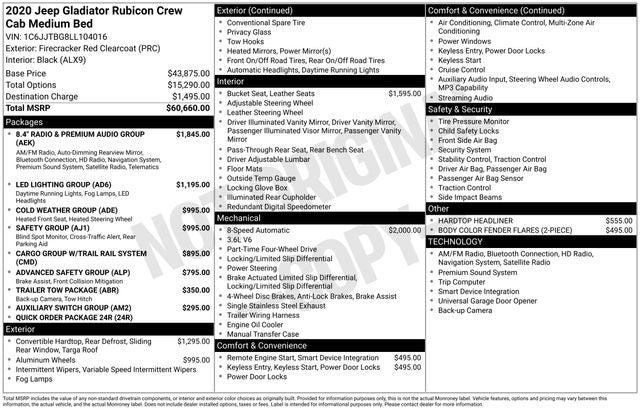 2020 Jeep Gladiator Rubicon 4X4