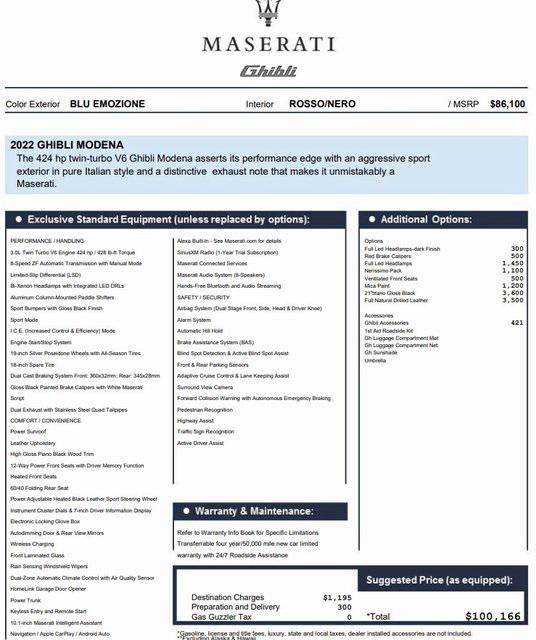 2022 Maserati Ghibli Modena