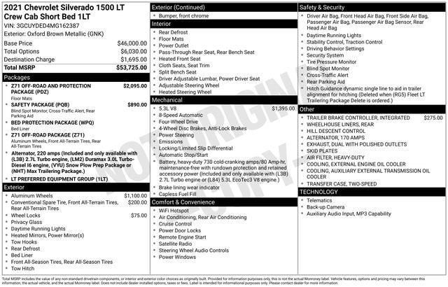 2021 Chevrolet Silverado 1500 4WD Crew Cab Short Bed LT