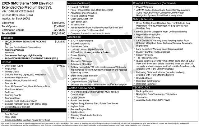 2026 GMC Sierra 1500 Double Cab, Standard Bed, Elevation, 4WD