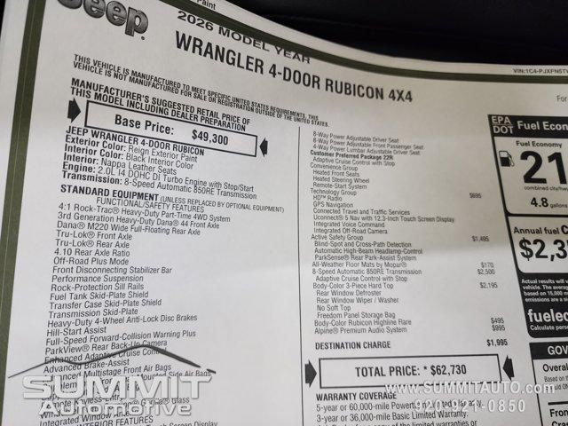 2026 Jeep Wrangler 4-Door Rubicon 4x4