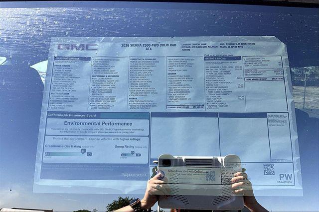 2026 GMC Sierra 2500HD Crew Cab, Standard Bed, AT4, 4WD