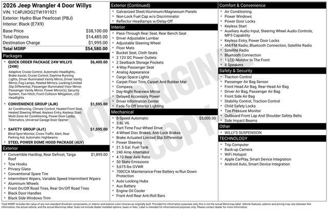 2026 Jeep Wrangler 4-Door Willys 4x4