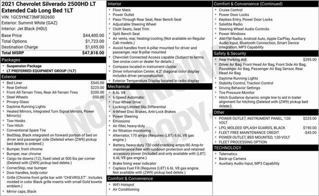 2021 Chevrolet Silverado 2500HD 4WD Double Cab Long Bed LT