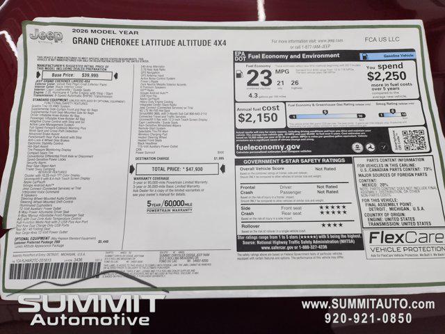 2026 Jeep Grand Cherokee Altitude 4x4