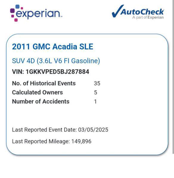 2011 GMC Acadia SLE