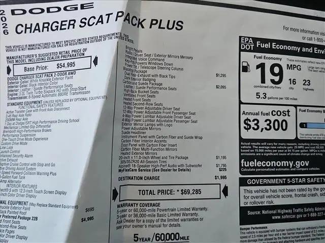 2026 Dodge Charger Scat Pack Plus 2-Door AWD