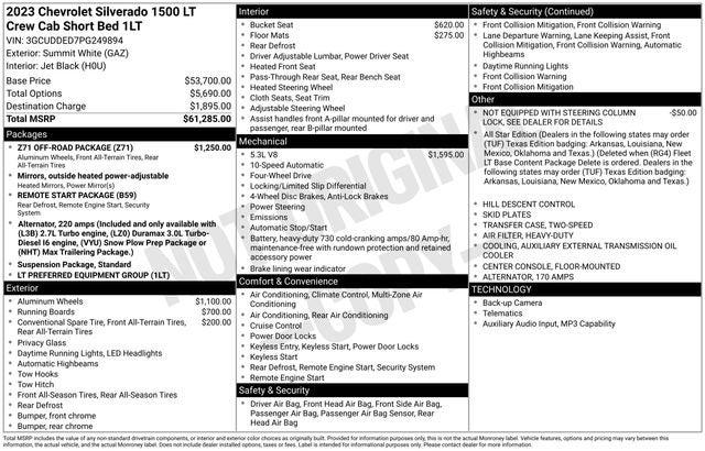 2023 Chevrolet Silverado 1500 4WD Crew Cab Standard Bed LT