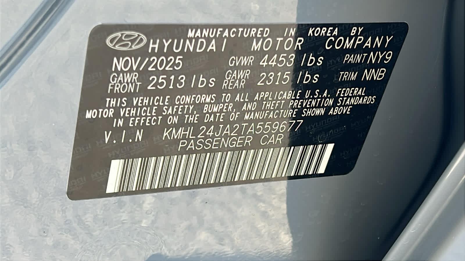 New 2026 Transmission Blue Hyundai SE image 60