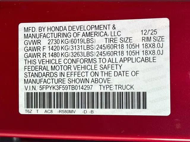 2026 Honda Ridgeline RTL