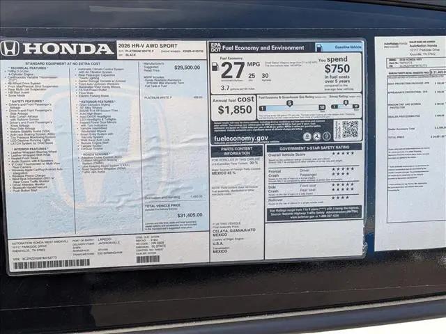 2026 Honda HR-V AWD Sport