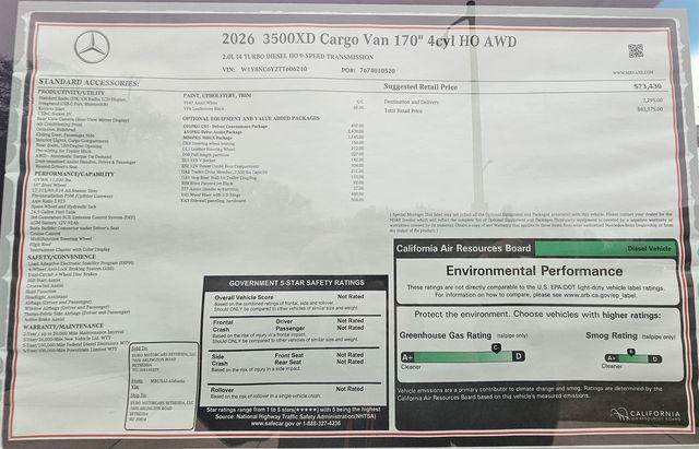 2026 Mercedes-Benz Sprinter 3500XD Cargo 170 WB