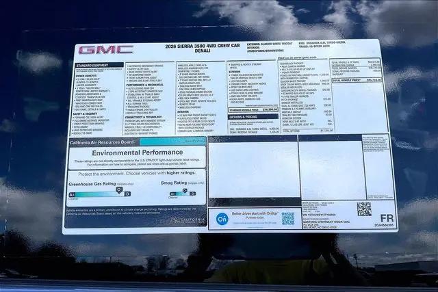 2026 GMC Sierra 3500HD Crew Cab, Long Bed, Denali Dual Rear Wheel, 4WD