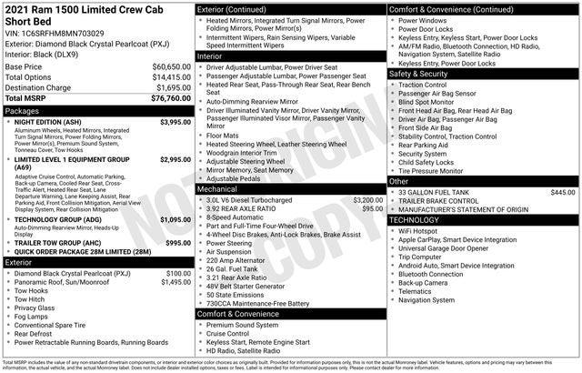 2021 RAM 1500 Limited Crew Cab 4x4 57 Box