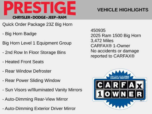 2025 RAM 1500 Big Horn Crew Cab 4x4 57 Box