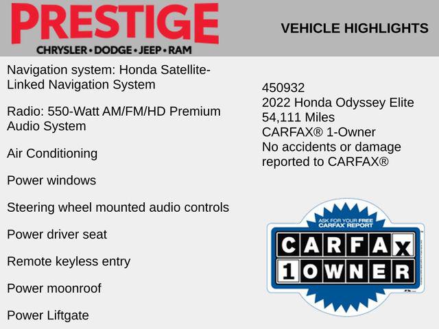 2022 Honda Odyssey Elite