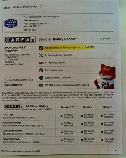 1999 Chevrolet Corvette Base
