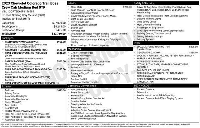 2023 Chevrolet Colorado 4WD Crew Cab Short Box Trail Boss