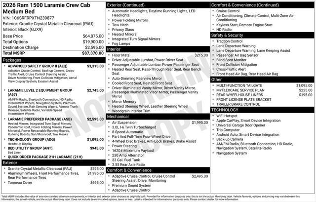 2026 RAM Ram 1500 RAM 1500 LARAMIE CREW CAB 4X4 64 BOX