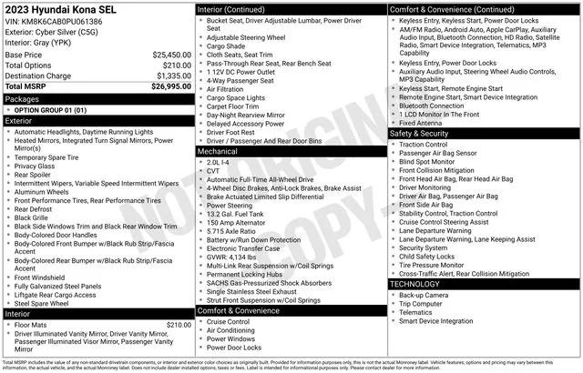 2023 Hyundai Kona SEL