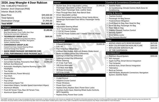 2026 Jeep Wrangler WRANGLER 4-DOOR RUBICON