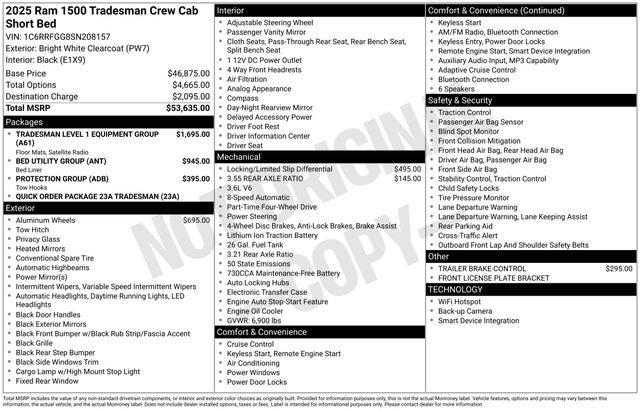 2025 RAM Ram 1500 RAM 1500 TRADESMAN CREW CAB 4X4 57 BOX 2025 RAM Ram 1500 RAM 1500 TRADESMAN CREW CAB 4X4 57 BOX