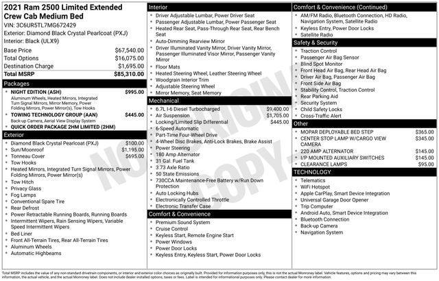 2021 RAM 2500 Limited Mega Cab 4x4 64 Box