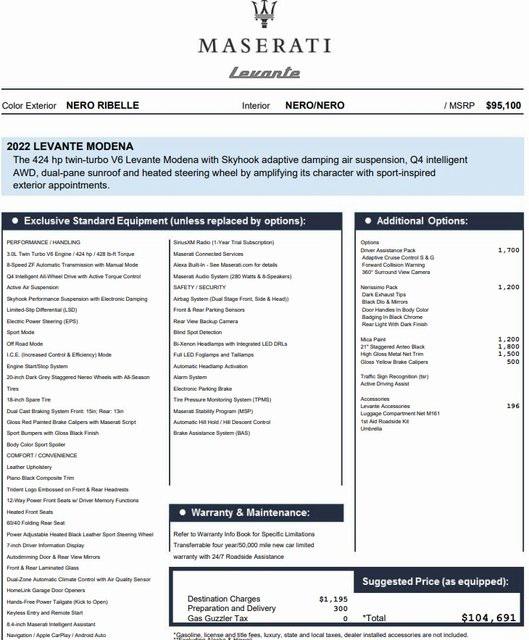 2022 Maserati Levante Modena