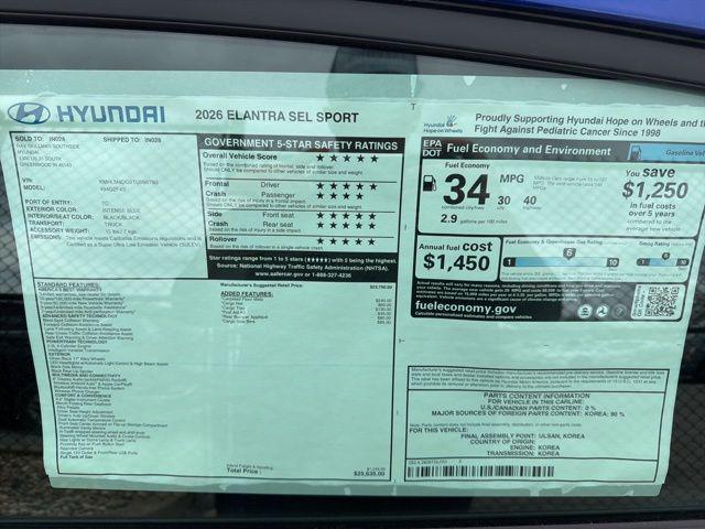 2026 Hyundai Elantra SEL Sport